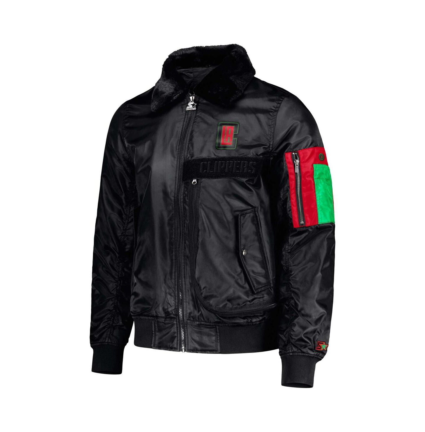 Мужская куртка Starter x Ty Mopkins Black LA Clippers Black History Month Satin Full-Zip — фото 2