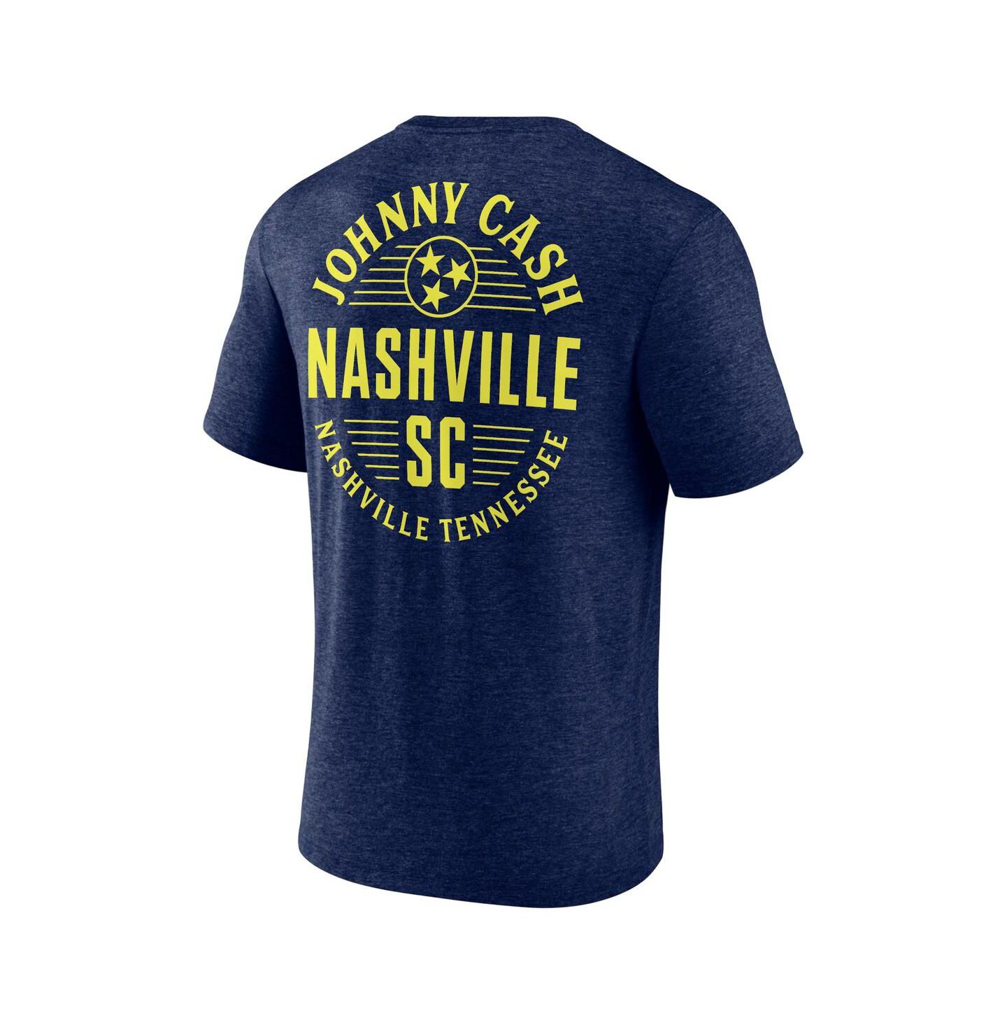 Мужская футболка Fanatics Heather Navy Nashville SC x Johnny Cash Oval — фото 2
