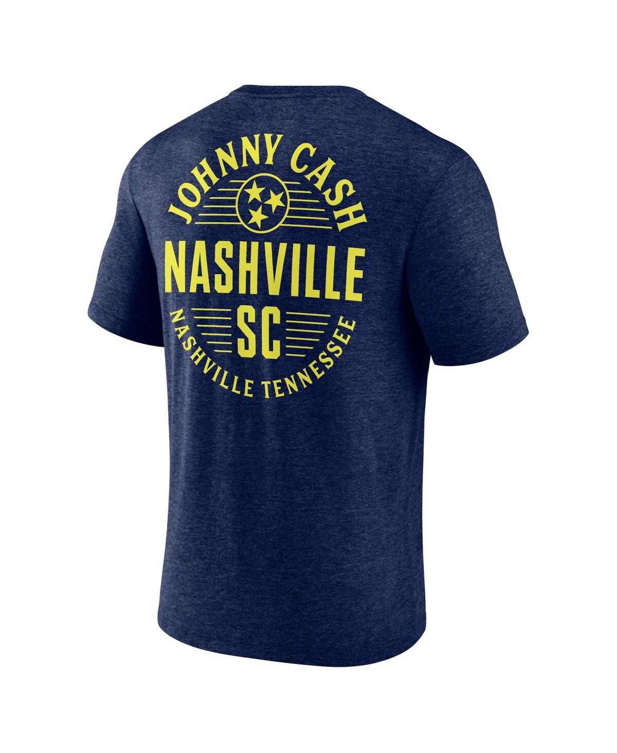 Shop Fanatics Men's  Heather Navy Nashville Sc X Johnny Cash Oval T-shirt