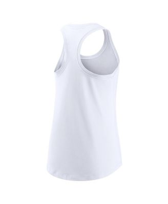 Women's White Los Angeles Rams Tri-Blend Scoop Neck Racerback Tank Top