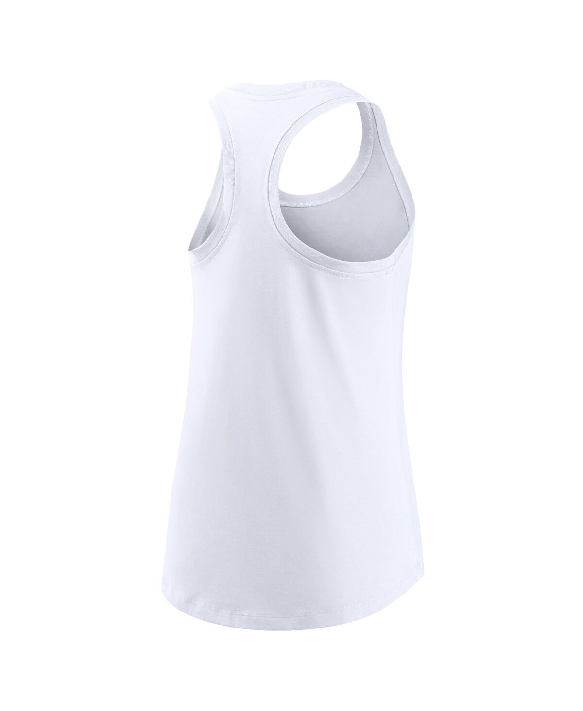 Shop Nike Women's  White Los Angeles Rams Tri-blend Scoop Neck Racerback Tank Top