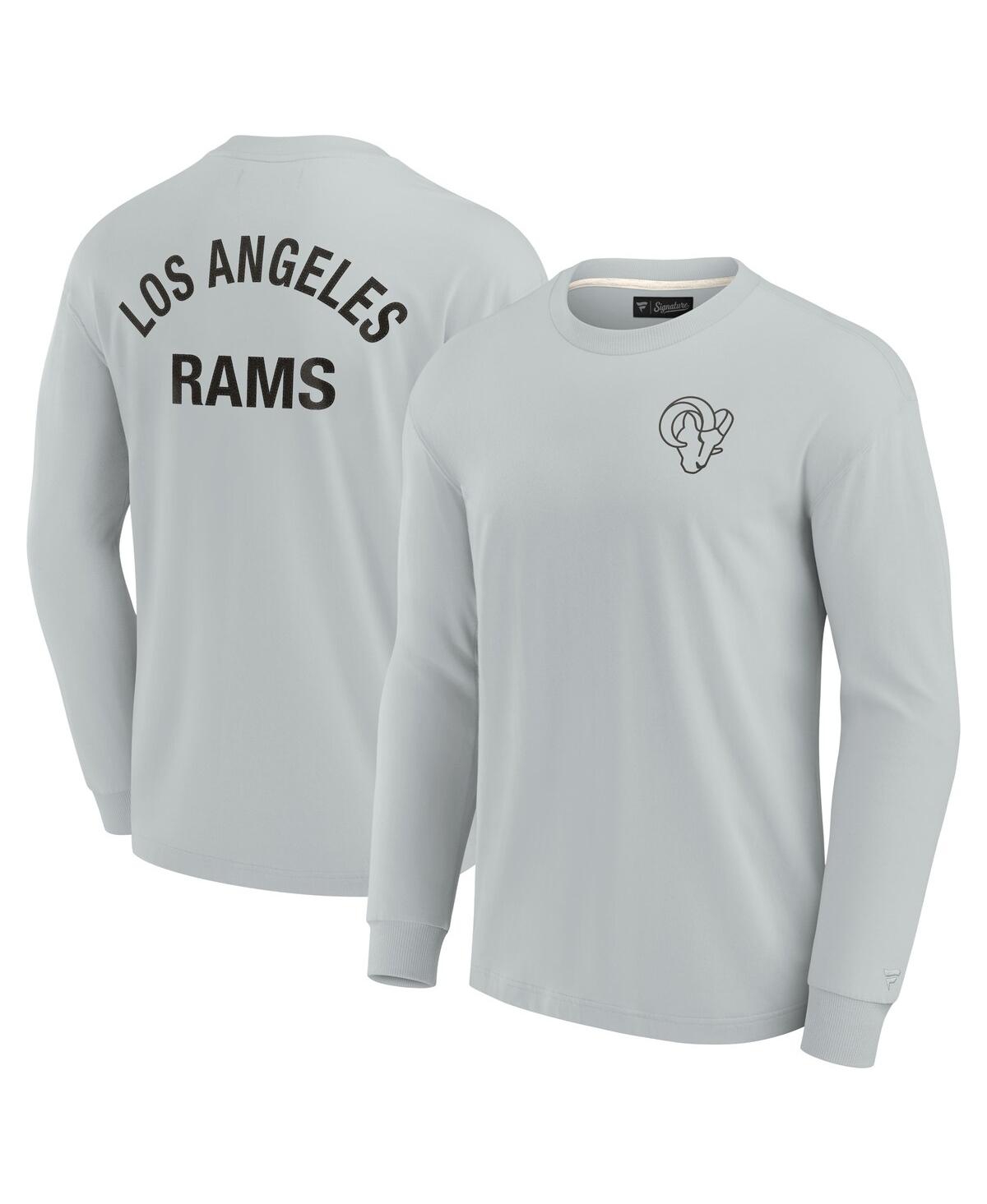 Shop Fanatics Signature Men's And Women's  Gray Los Angeles Rams Super Soft Long Sleeve T-shirt