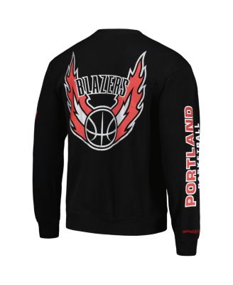 Men's Black Portland Trail Blazers Hardwood Classics There and Back Pullover Sweatshirt