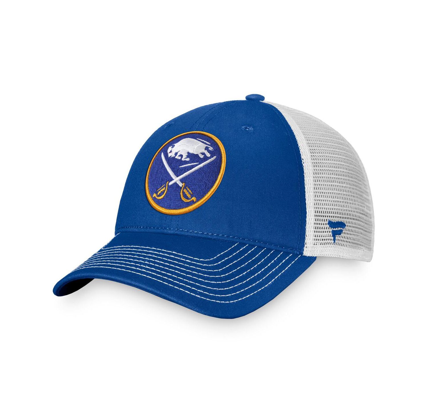 Men's Royal, White Buffalo Sabres Slouch Core Primary Trucker Snapback Hat