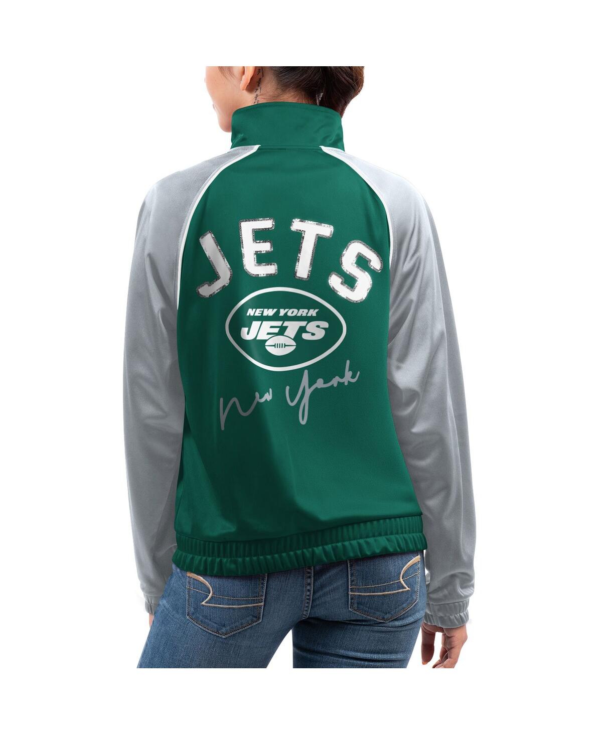 Shop G-iii 4her By Carl Banks Women's  Green New York Jets Showup Fashion Dolman Full-zip Track Jacket