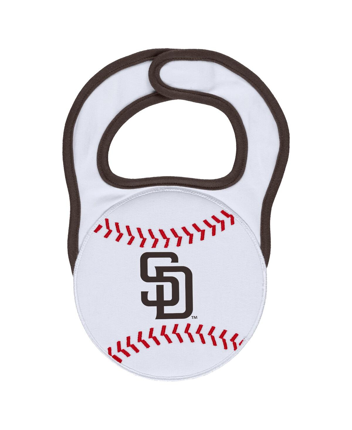 Shop Wear By Erin Andrews Baby Boys And Girls  White San Diego Padres Sleep And Play Full-zip Footed Jumpe In Brown