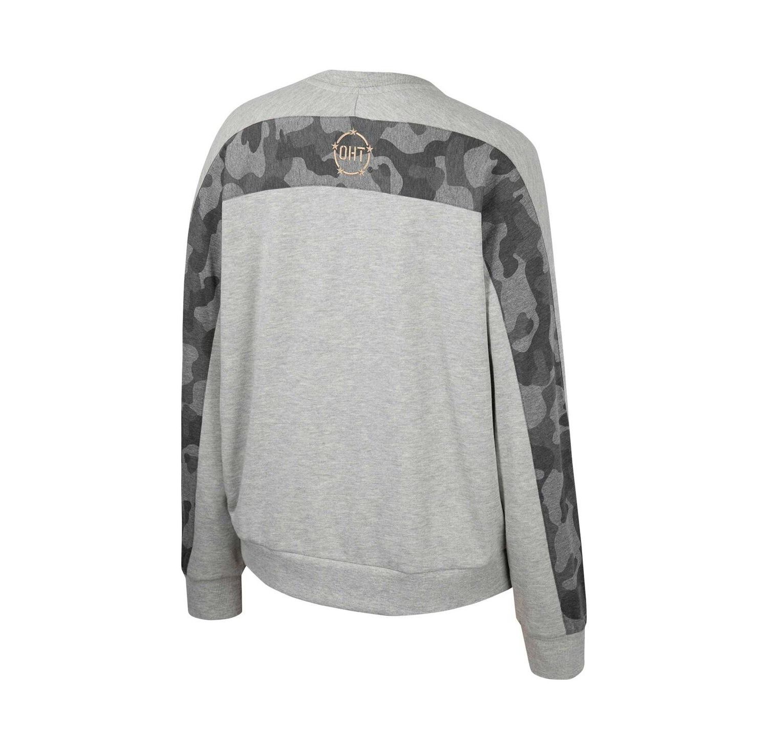 Women's Heather Gray Alabama Crimson Tide OHT Military-Inspired Appreciation Flag Rank Dolman Pullover Sweatshirt