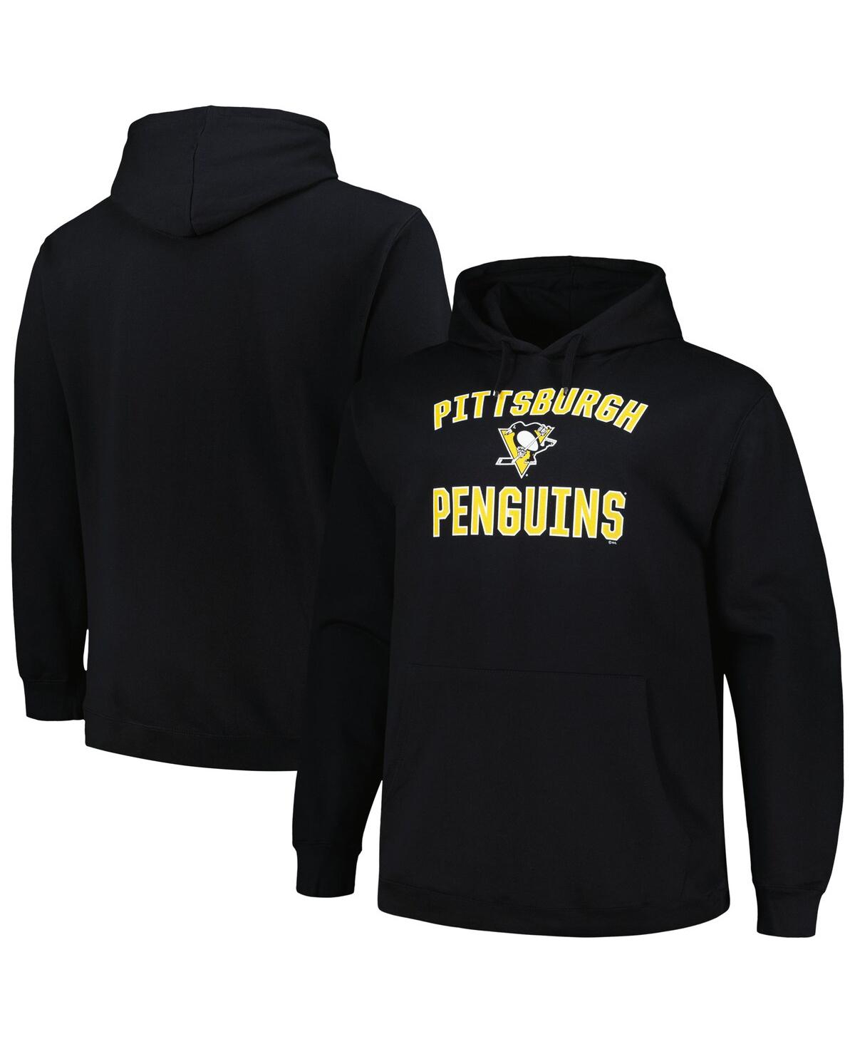Men's Profile Black Pittsburgh Penguins Big and Tall Arch Over Logo Pullover Hoodie - Black