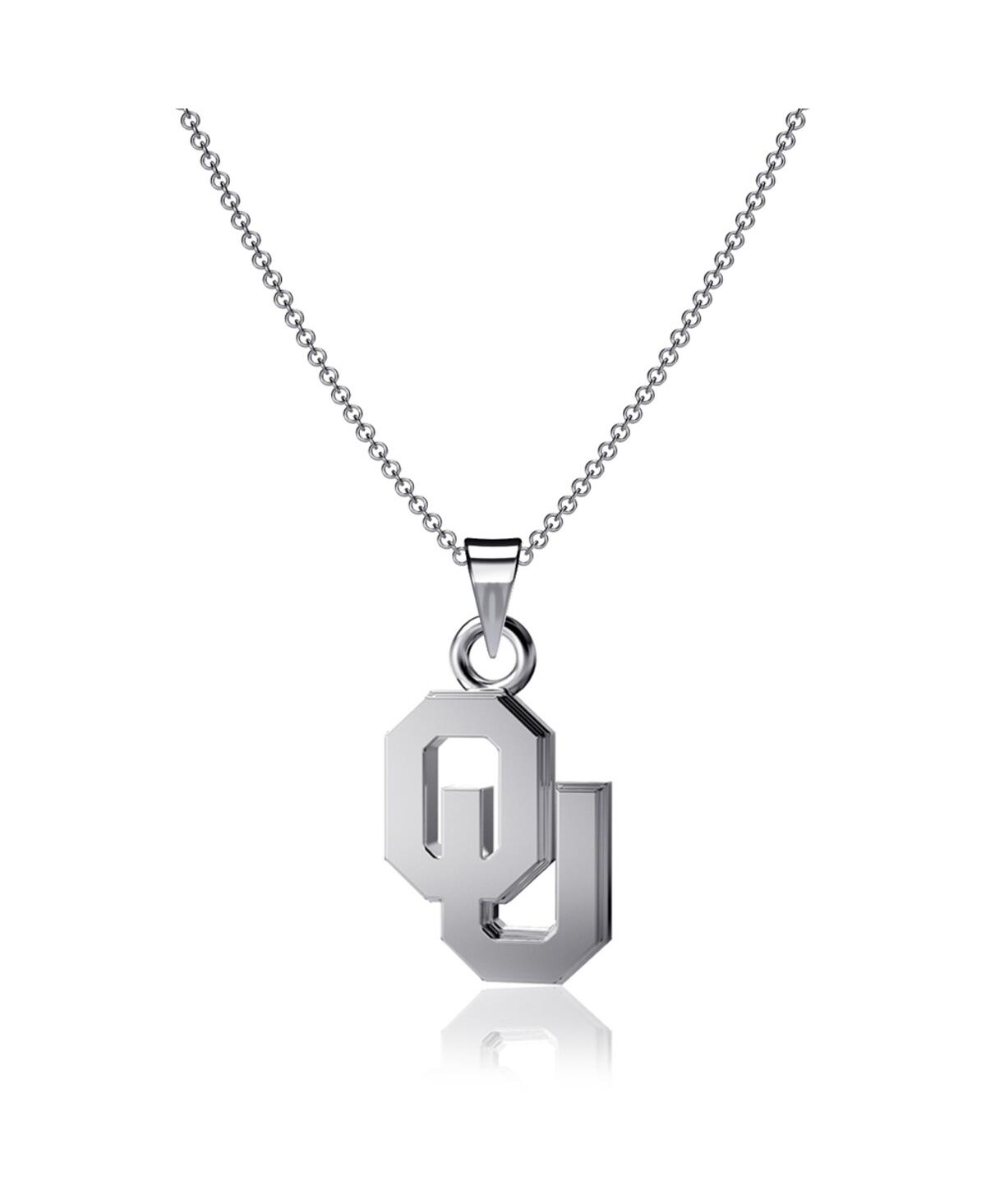 Women's Dayna Designs Oklahoma Sooners Silver Small Pendant Necklace - Silver