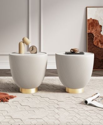 Anderson 2-Piece 18.43" Wide Leatherette Upholstered End Table Set