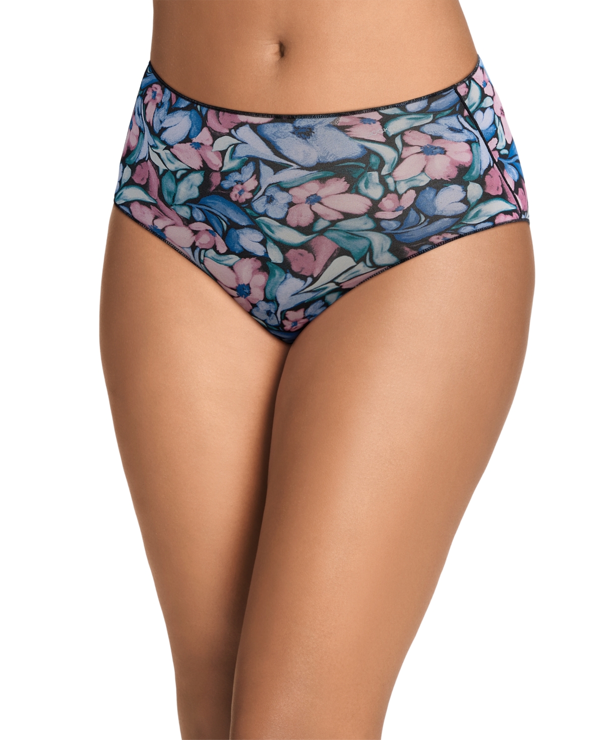 Women's No Panty Line Hip Brief Underwear 1372 - Wavy Floral
