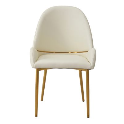 Streamdale Dining Chair With PU Leather Color Metal Legs (Set Of 2)