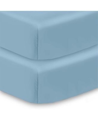 Cotton Percale Fitted Sheet, For 52" x 28" Crib & Toddler Bed Mattress (2-Pack)