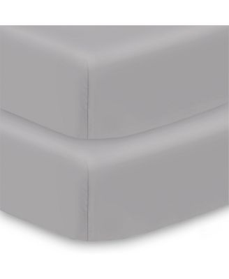 Cotton Percale Fitted Sheet, For 52" x 28" Crib & Toddler Bed Mattress (2-Pack)