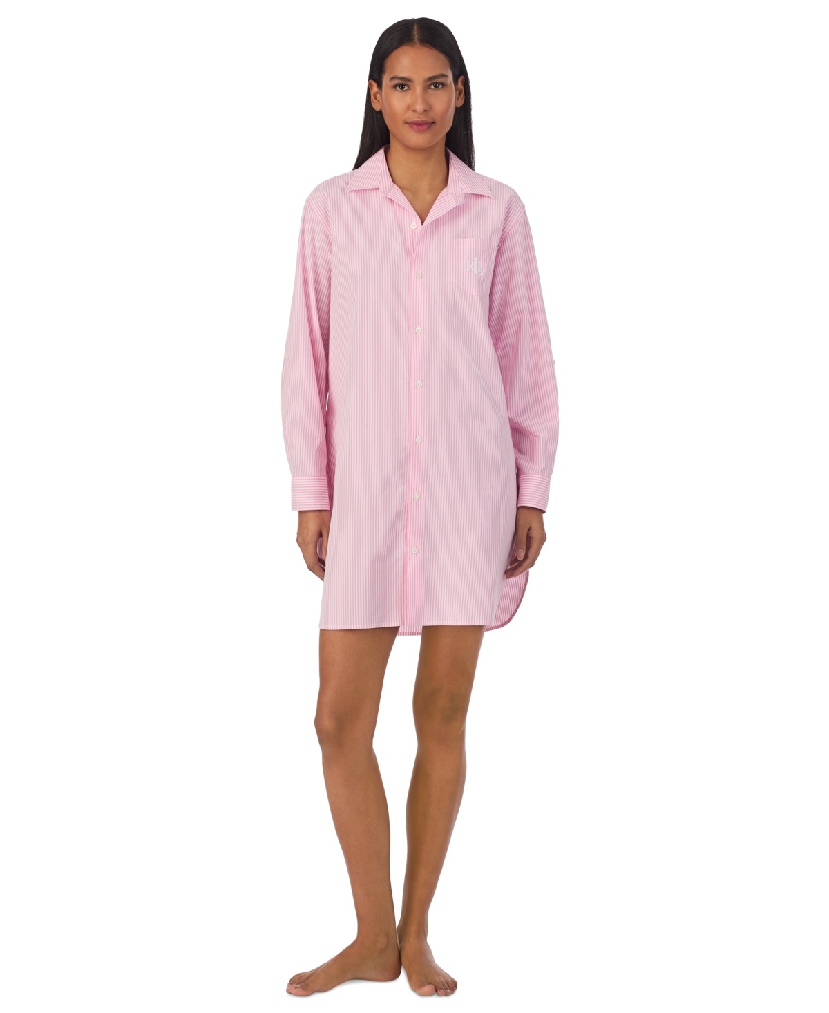 Lauren Ralph Lauren Women's Long-Sleeve Roll-Tab His Shirt Sleepshirt