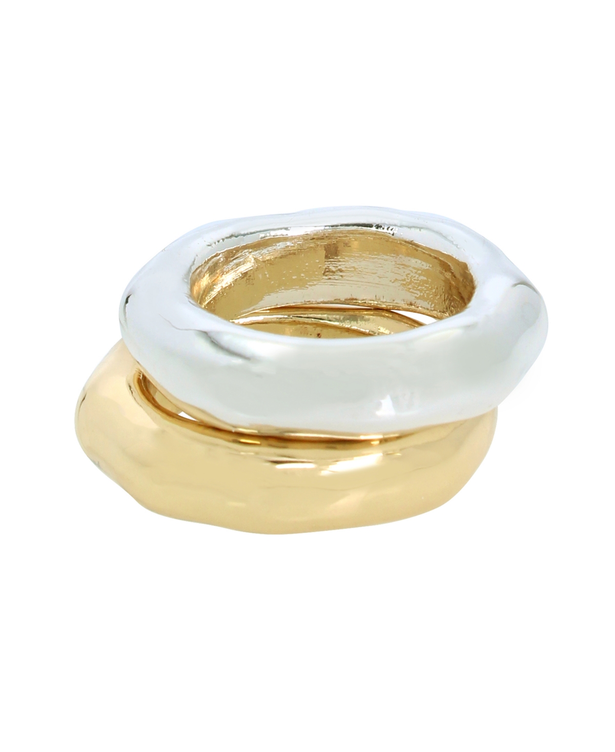 Two-Tone Sculpted Ring Set - Two-Tone