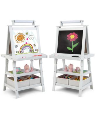 3 in 1 Double-Sided Wooden Kid's Art Easel Whiteboard