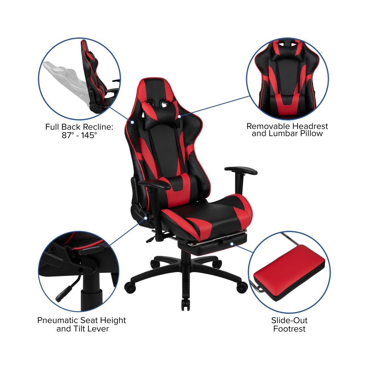Z300 Gaming Racing Office Ergonomic Pc Chair With Reclining Back And Footrest