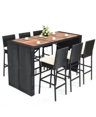 7 Pieces Patio Rattan Wicker Dining Furniture Set