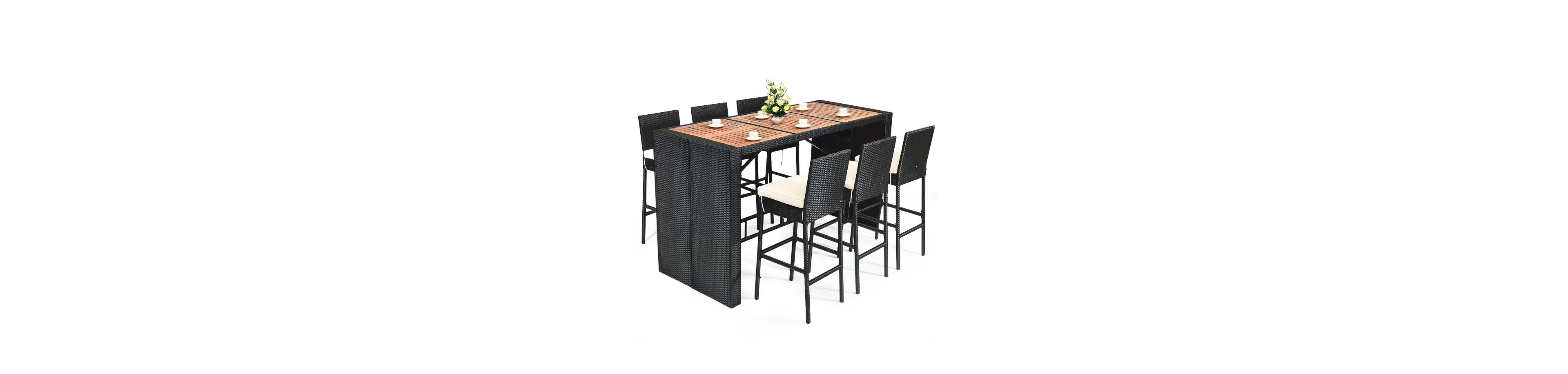 7 Pieces Patio Rattan Wicker Dining Furniture Set