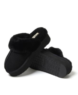 Fireside by Women's Melton Genuine Shearling Platform Scuff Slipper