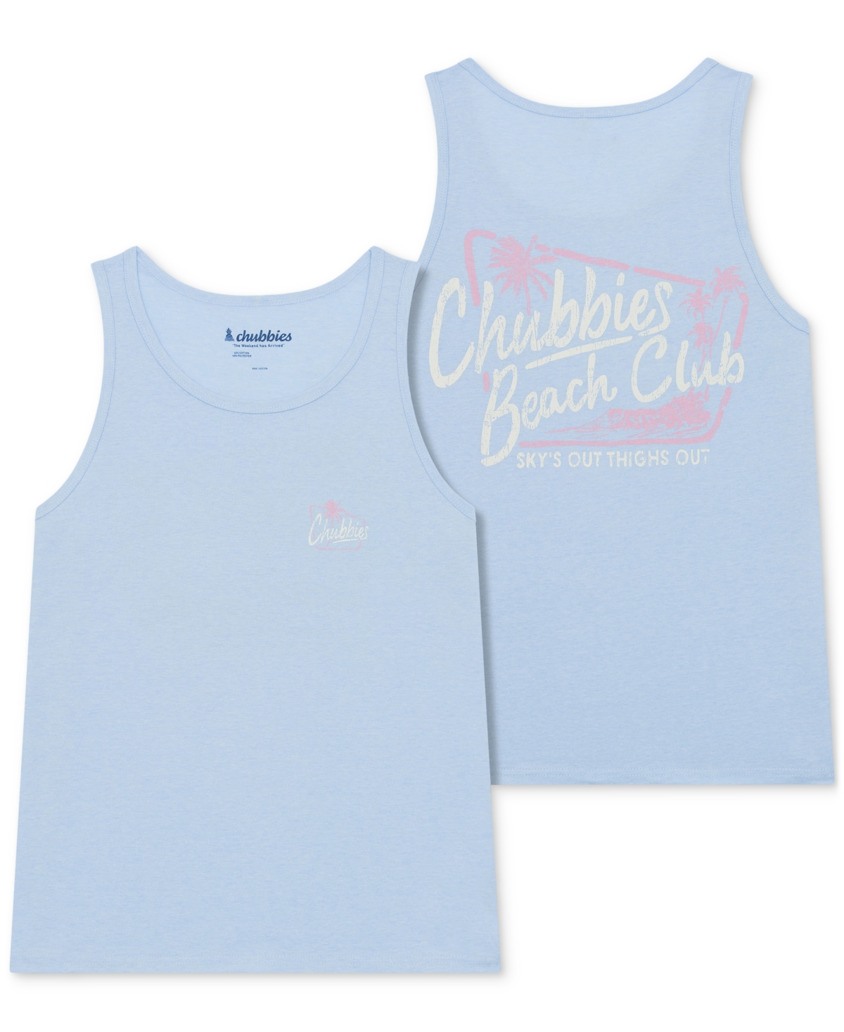 Chubbies Men's The Club Soto Logo Graphic Tank -Pastel Blue