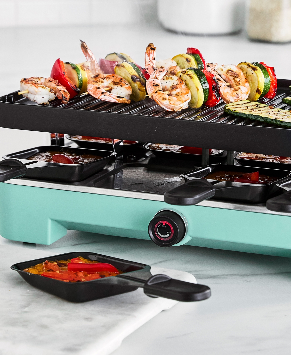 Shop Greenlife Raclette Grill For 8 Person In Turquoise