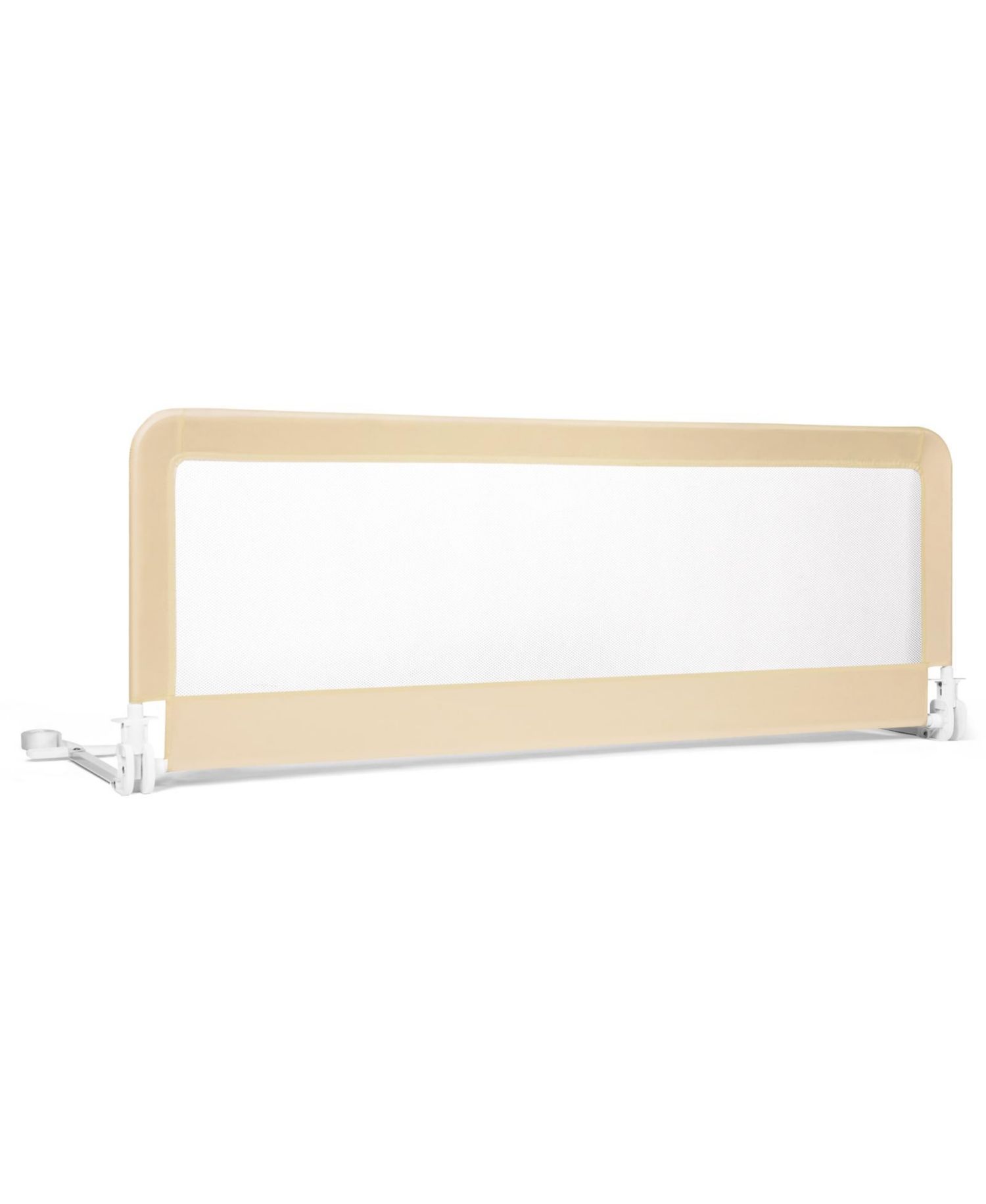 59 Inch Toddler Bed Rail with Safety Strap and Fold Down Mesh Guard