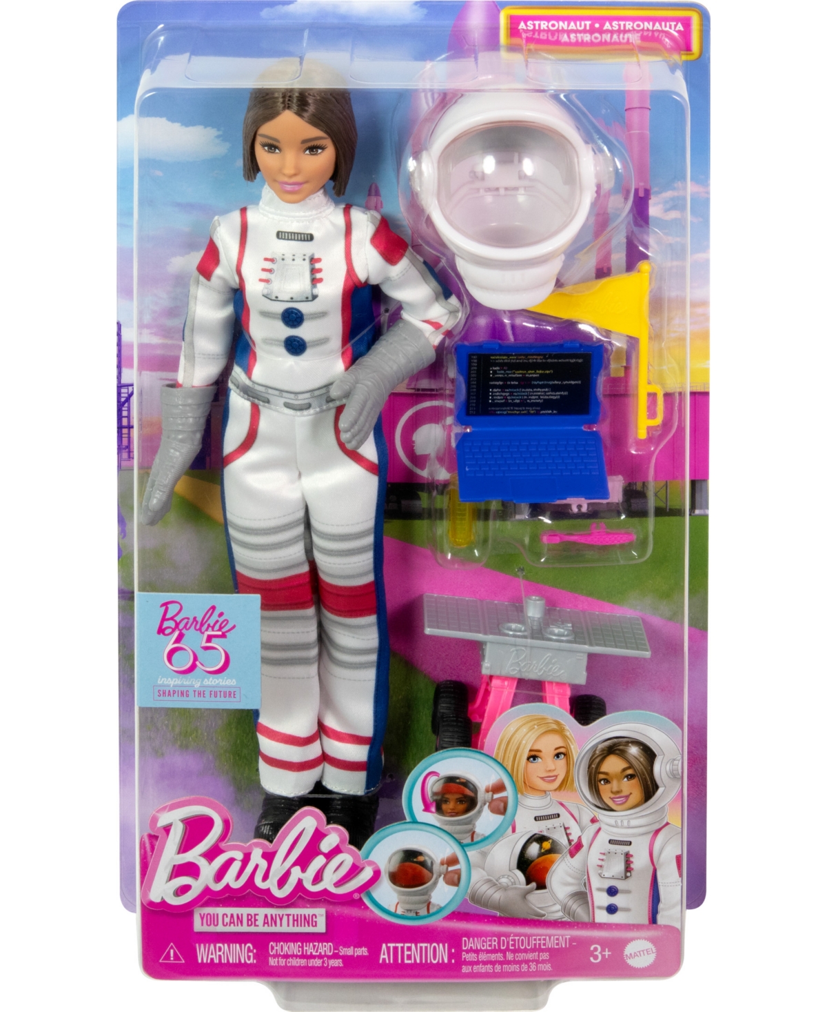 Shop Barbie 65th Anniversary Careers Astronaut Doll And 10 Accessories Including Rolling Rover And Space Helmet In Multi