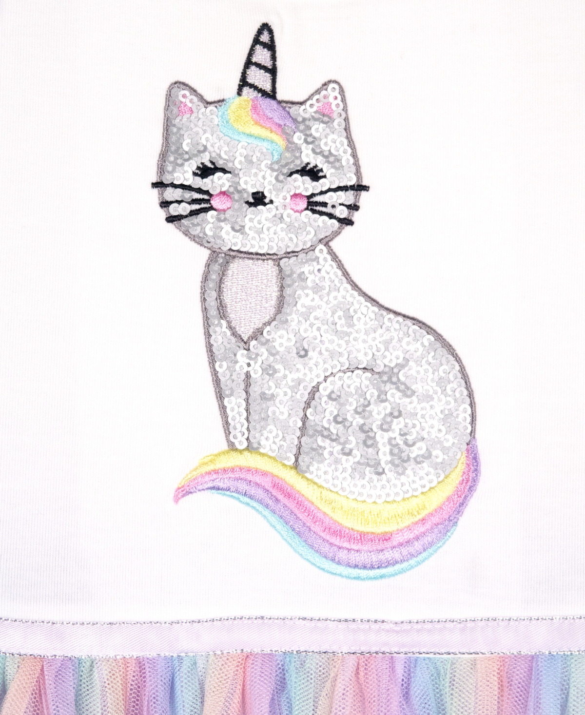 Pink & Violet Toddler Girls Ombre Pleated Mesh Sequin Caticorn Dress - Multi