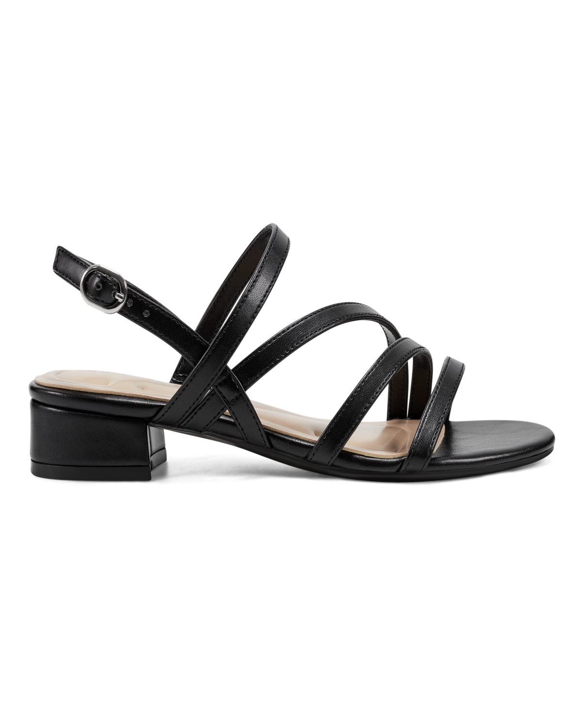 Easy Spirit Women's Gretel Open Toe Strappy Dress Sandals - Black - Faux Leather