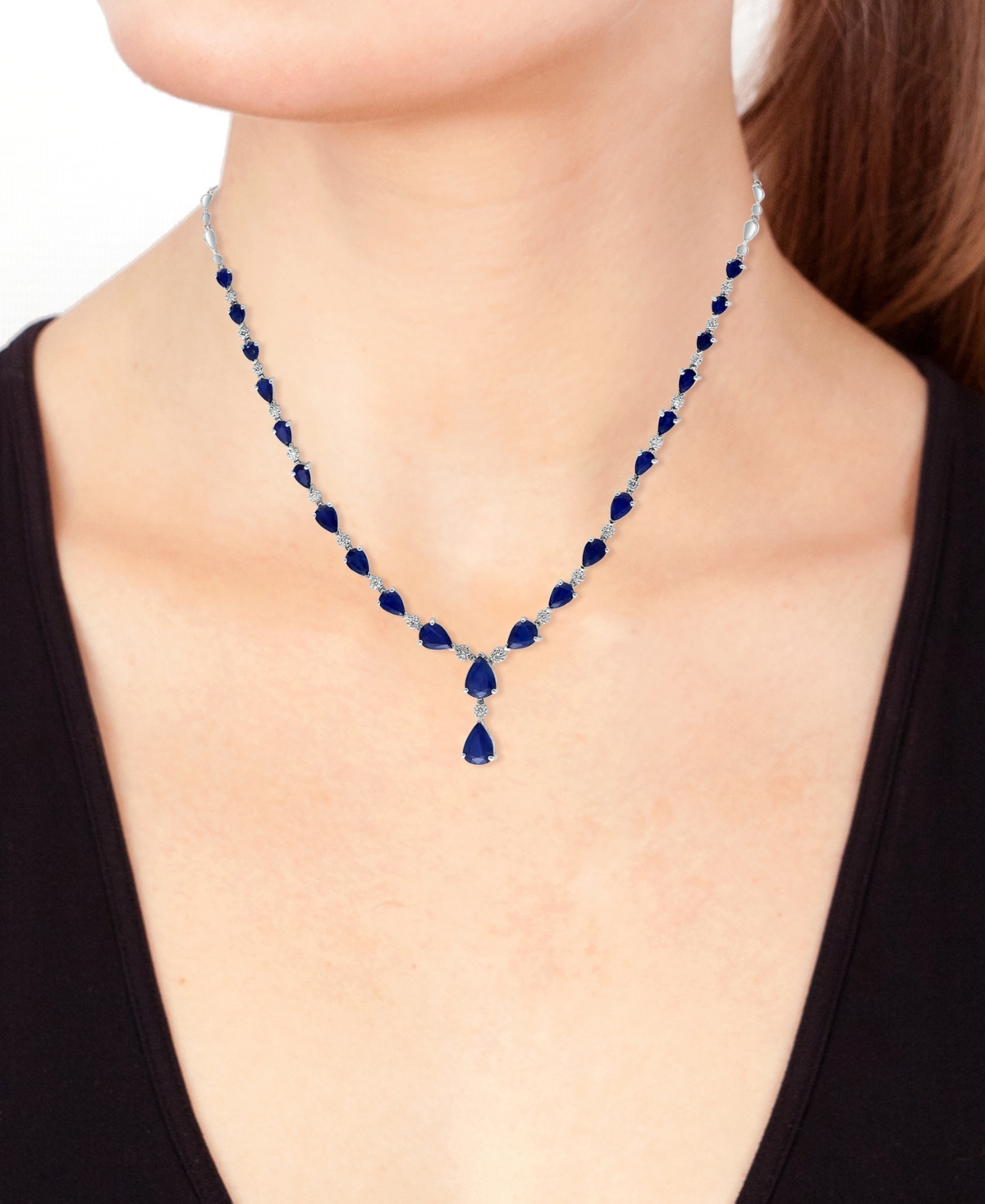 Effy Sapphire (9-1/2 ct. t.w) & Diamond (3/8 ct. t.w.) 18