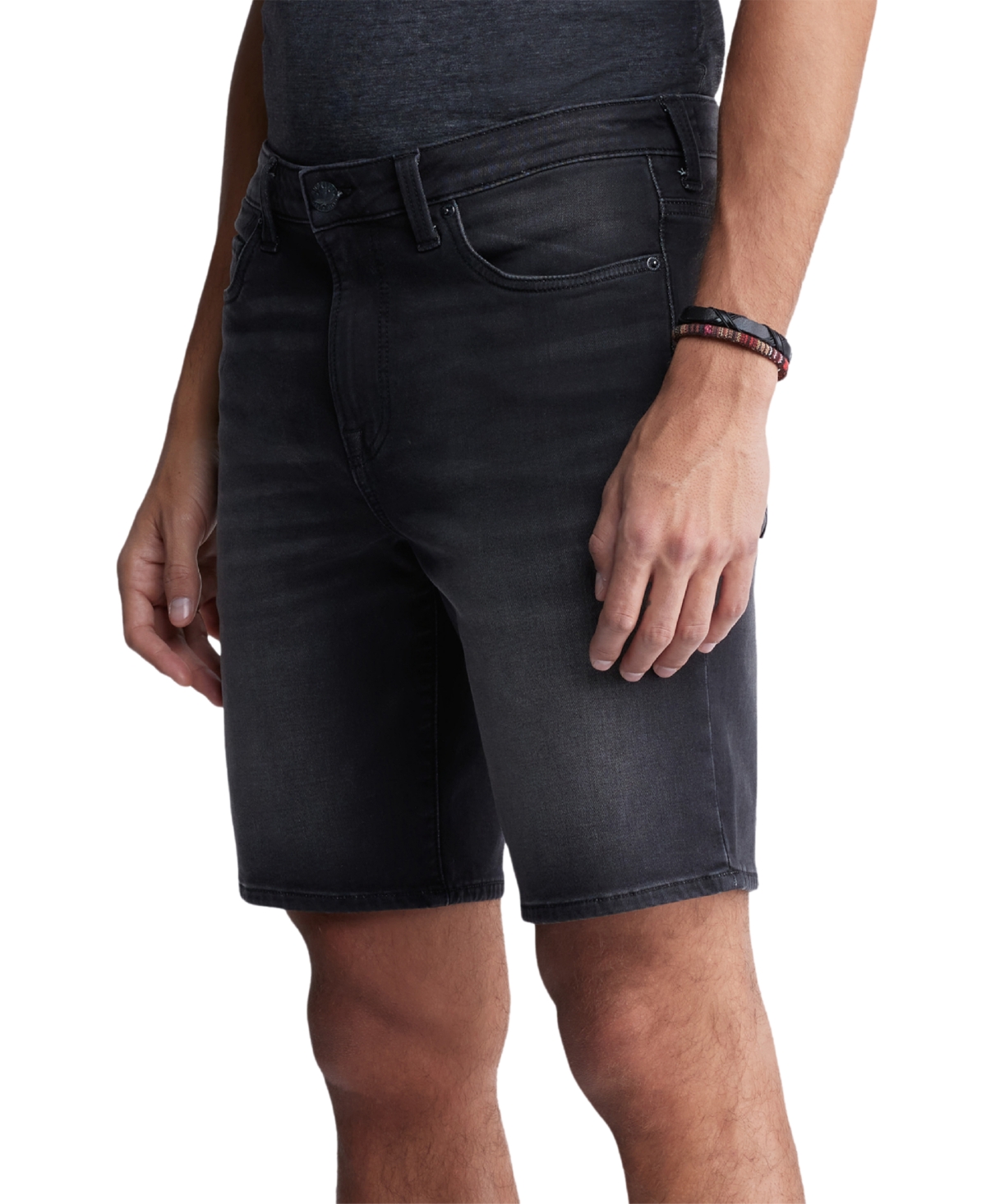 Shop Buffalo David Bitton Men's Dean Relaxed-straight Fit Stretch Knit 10.5" Denim Shorts In Black