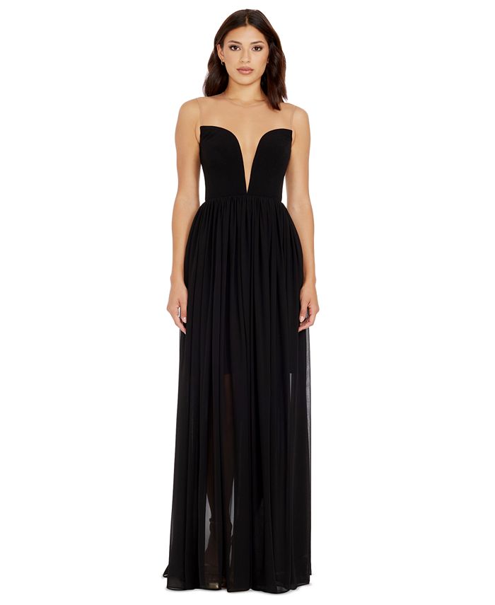 Macy s black top strapless dress