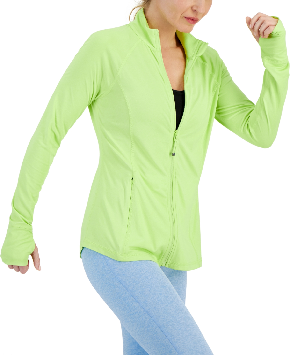 Id Ideology Women's Performance Full-zip Jacket, Created For Macy's In Acid Lime