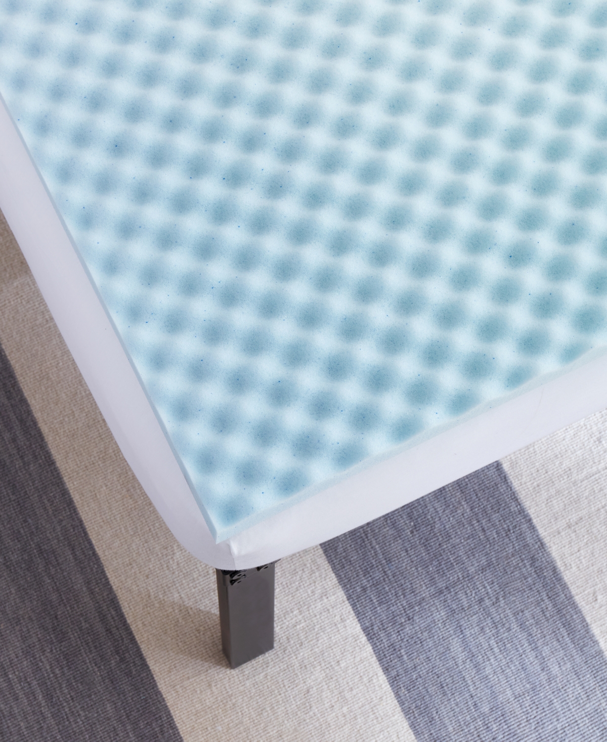 Prosleep Back To Campus 1.5" Convoluted Gel-infused Memory Foam Mattress Topper, Twin Xl, Exclusively At Macy In Blue