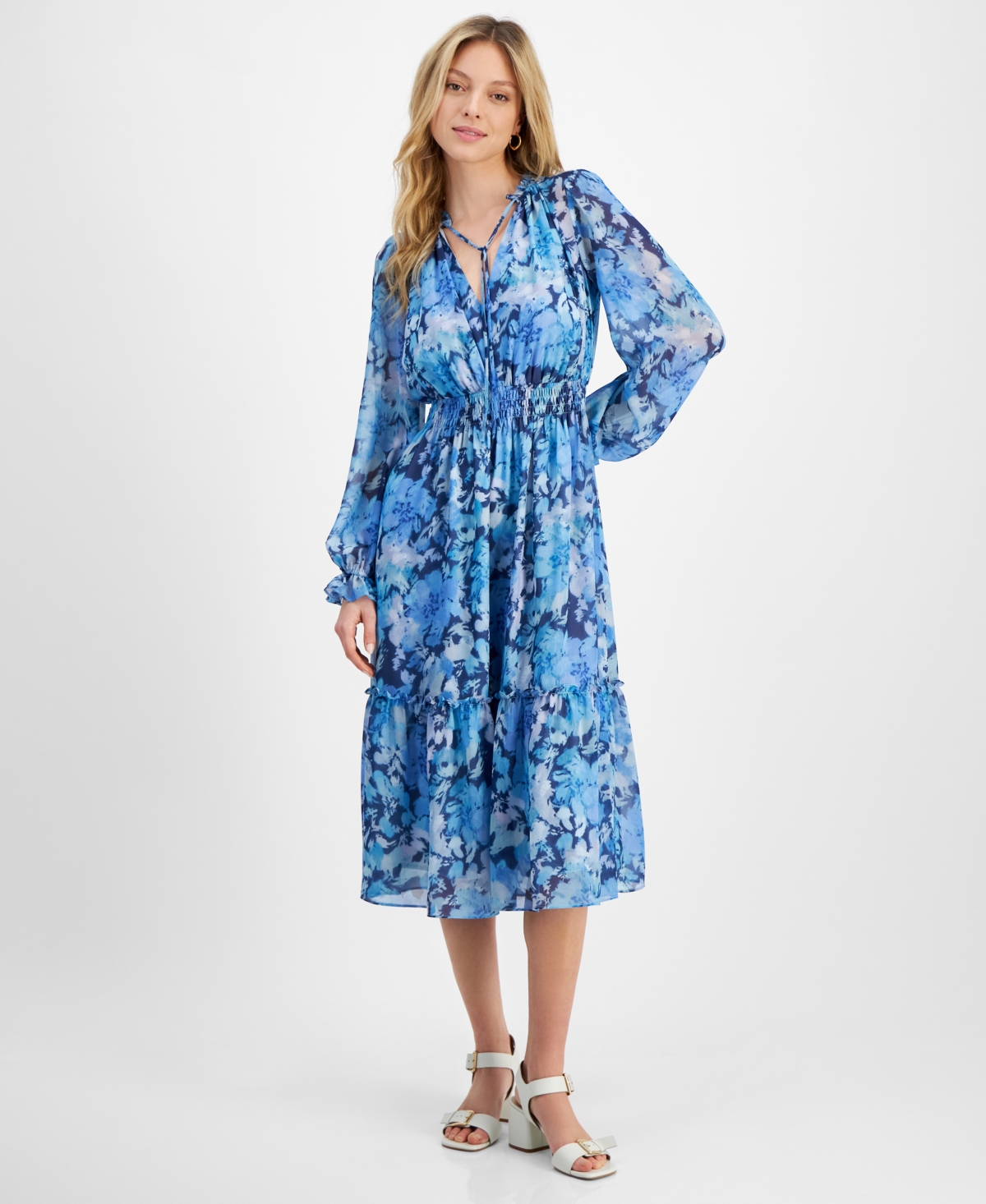 Women's Trina Floral-Print Midi Dress - Blue Floral