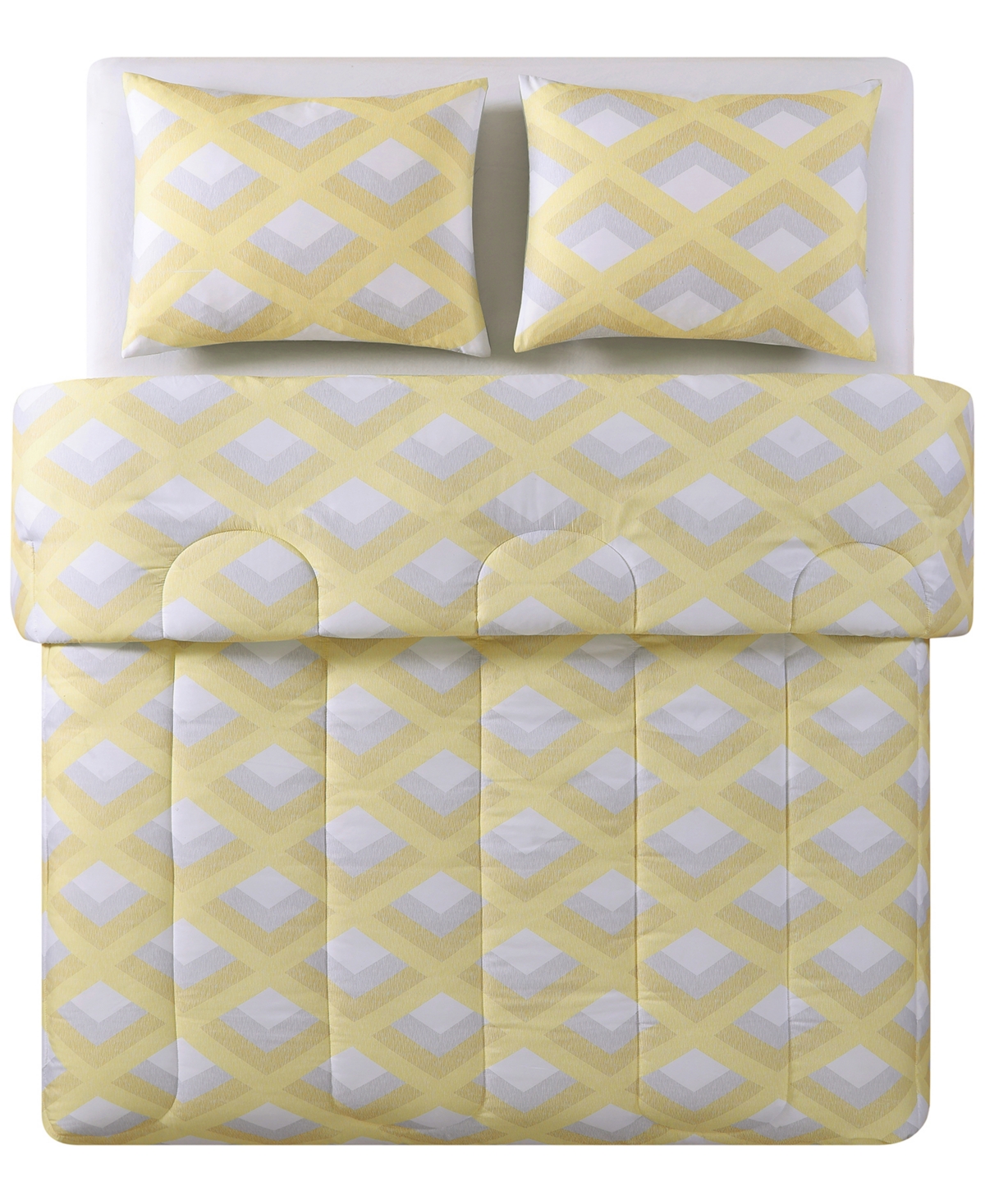 Shop Keeco Textured Diamond 3-pc. Comforter Sets In Yellow