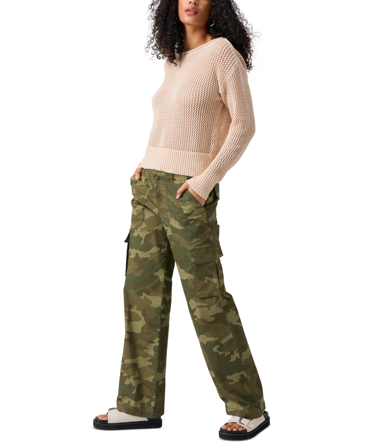 Shop Sanctuary Women's Reissue Camouflage Cargo Pants In Renew Camo