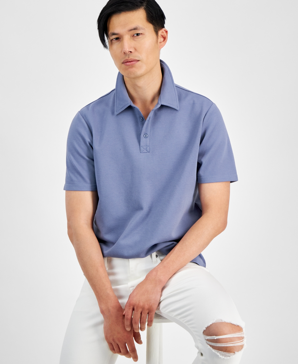 And Now This Men's Regular-fit Solid Polo Shirt, Created For Macy's In Dark Blue