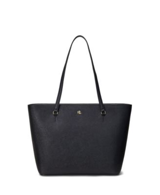 Lauren Ralph Lauren - Crosshatch Leather Medium Karly Shopper Tote