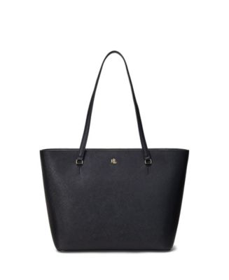 バッグ Lauren Ralph Lauren Black Leather Tote Lauren Ralph Lauren Crosshatch Leather Medium Karly Shopper