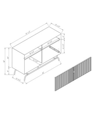 47.25" MDF Courtney Modern Two Cabinet Buffet