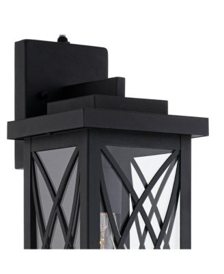 Woodland Park Outdoor Wall Light Fixture Black Dusk To Dawn 15" Clear Glass for Post Exterior Barn Deck House Porch Yard Patio Home
