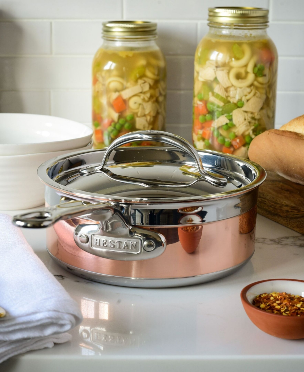 Hestan Copperbond Copper Induction 2-quart Covered Saucepan In Copper