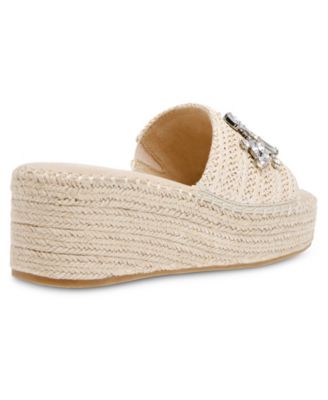 Women's Crystal Espadrille Wedge Sandals