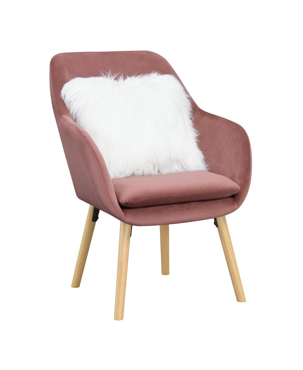 Convenience Concepts Take A Seat Charlotte Accent Chair, Blush Velvet In Red