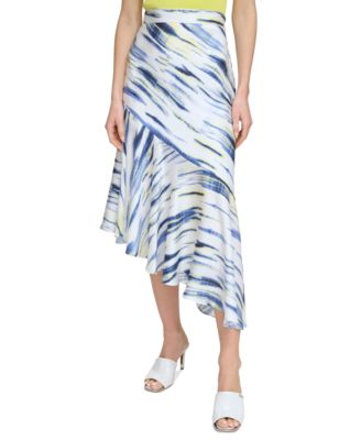 DKNY - Women's Printed Asymmetrical Midi Skirt