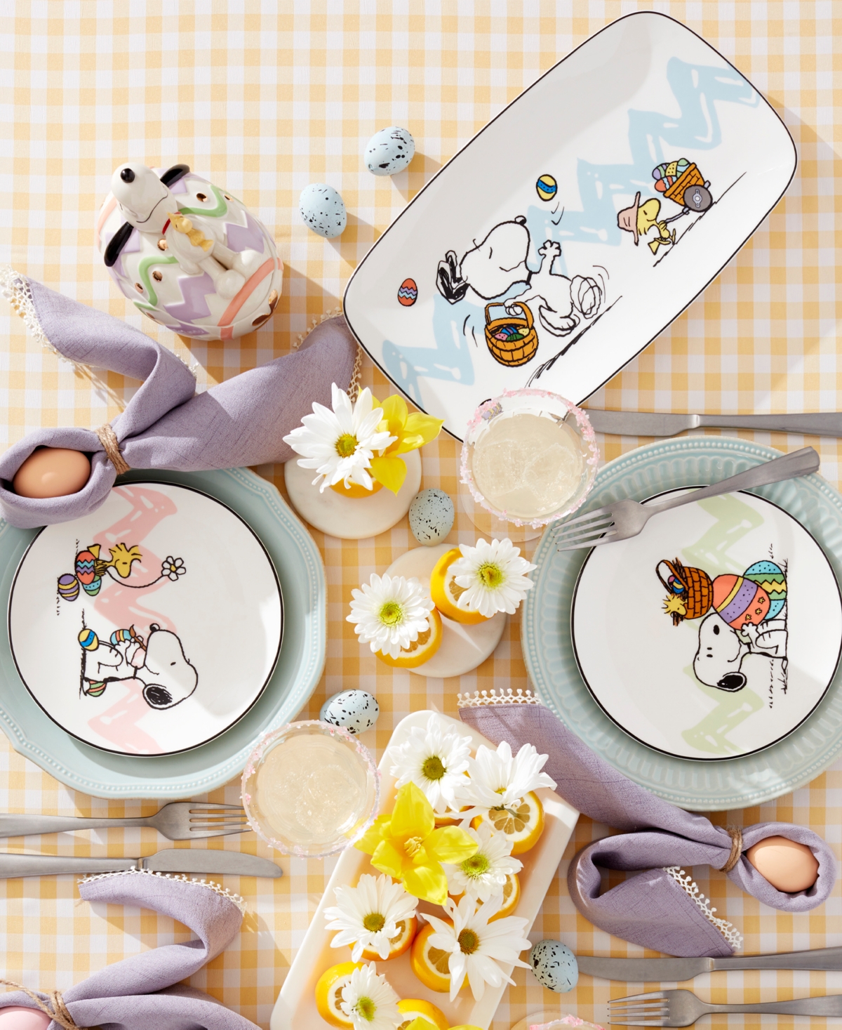 Lenox Peanuts Snoopy & Woodstock Easter Serving Tray In Multi And Ivory