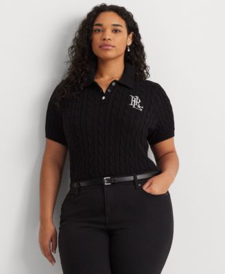 Lauren Ralph Lauren - Plus Size Cable-Knit Polo Shirt
